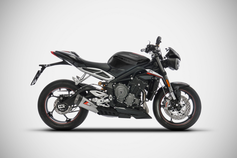 Zard Triumph Street Triple 765, built 2017-2019, short slip-on 3-1, EG ABE
